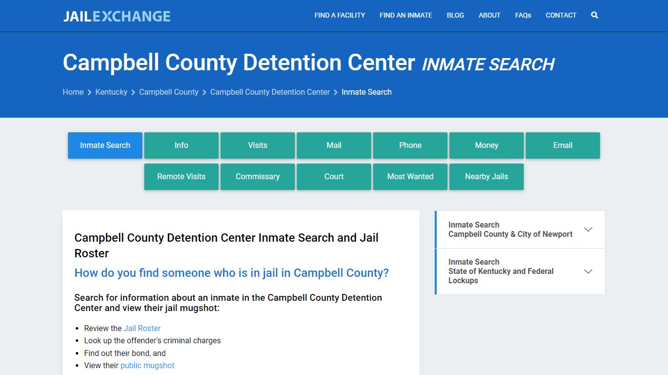 Campbell County Detention Center Inmate Search - Jail Exchange